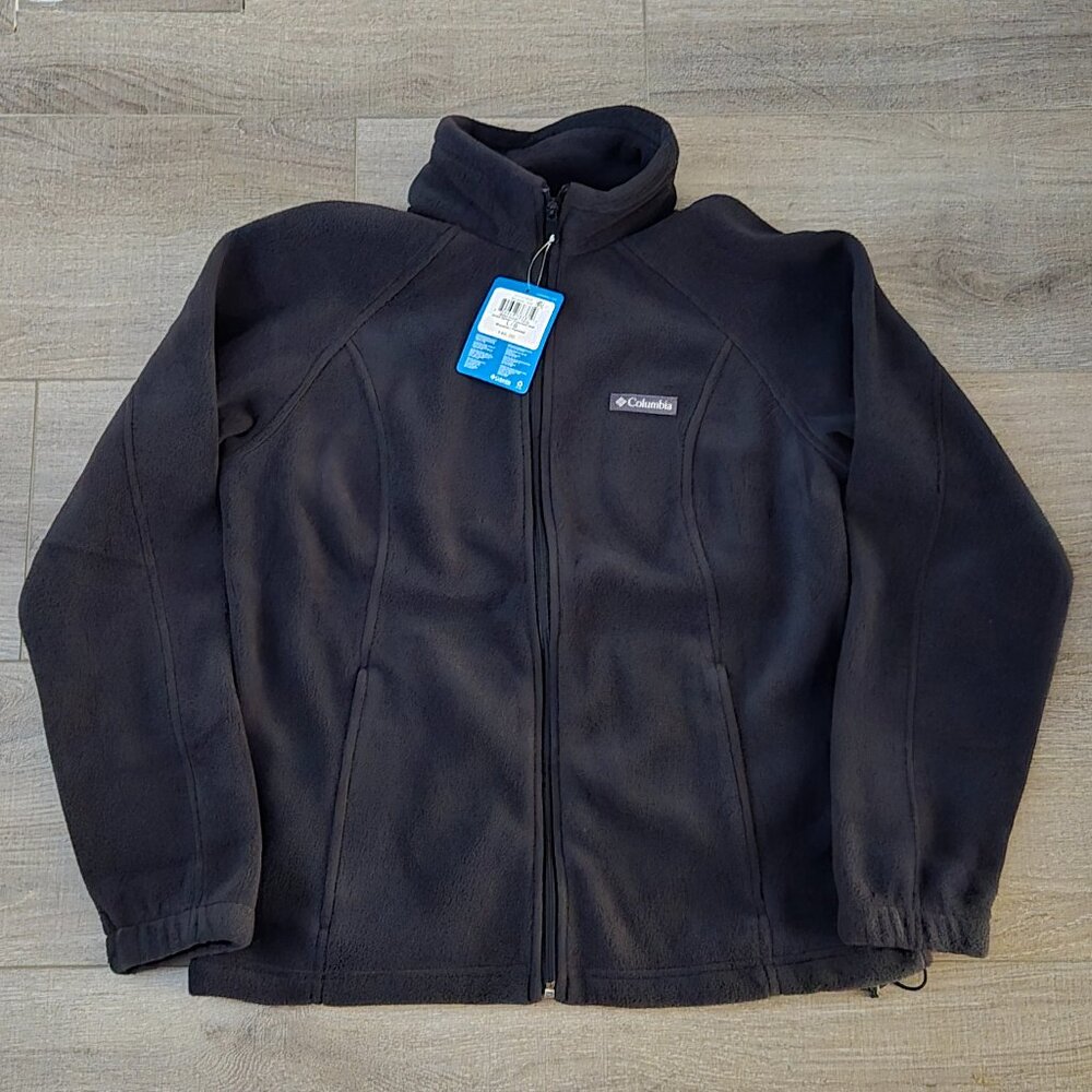 Columbia Jacket Benton Springs Full Zip Fleece Regular Fit, Black, Women’s Large